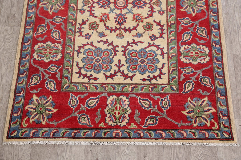 Floral Super Kazak-Chechen Oriental Wool Rug 4x6