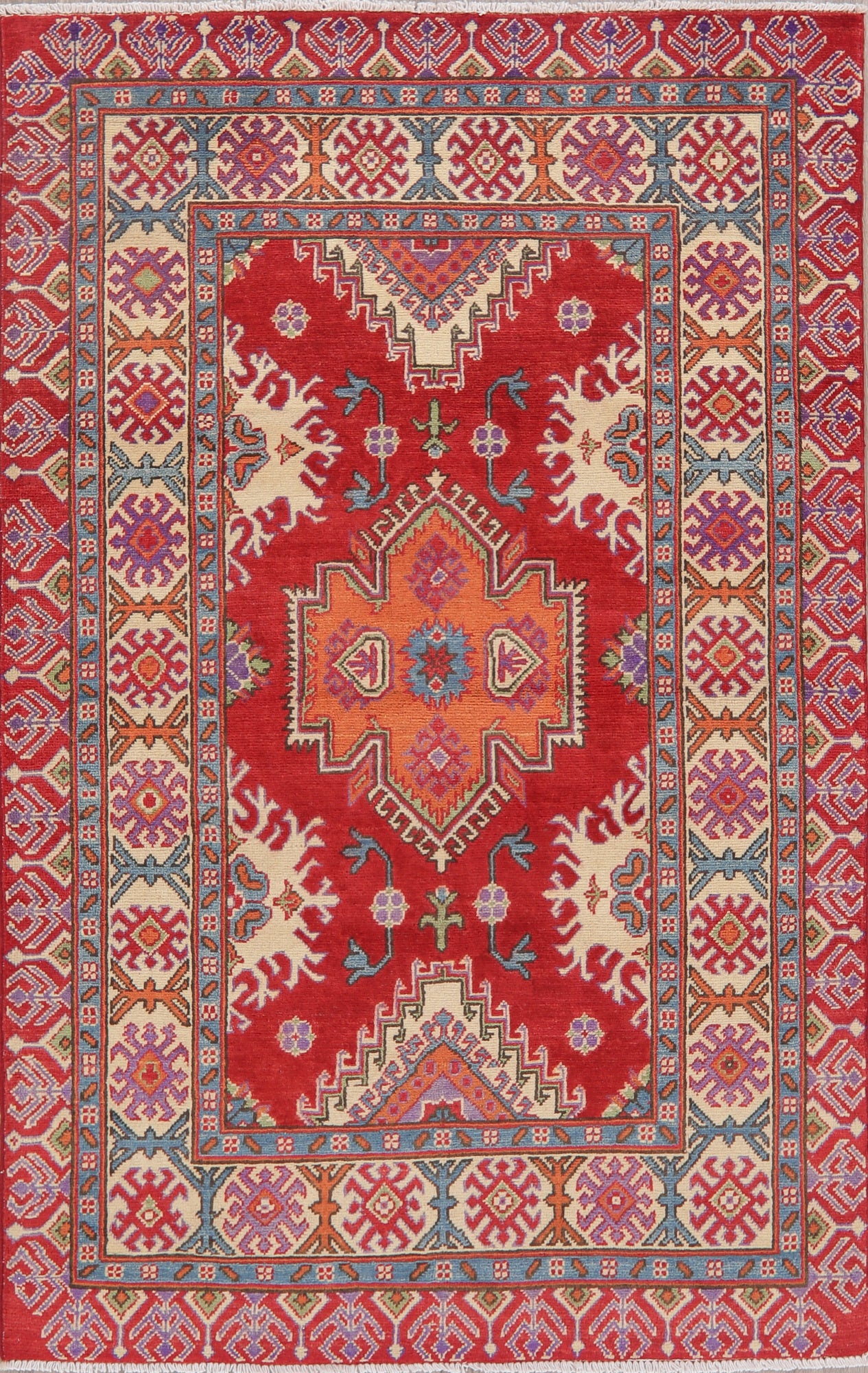 Super Kazak-Chechen Oriental Wool Rug 4x6