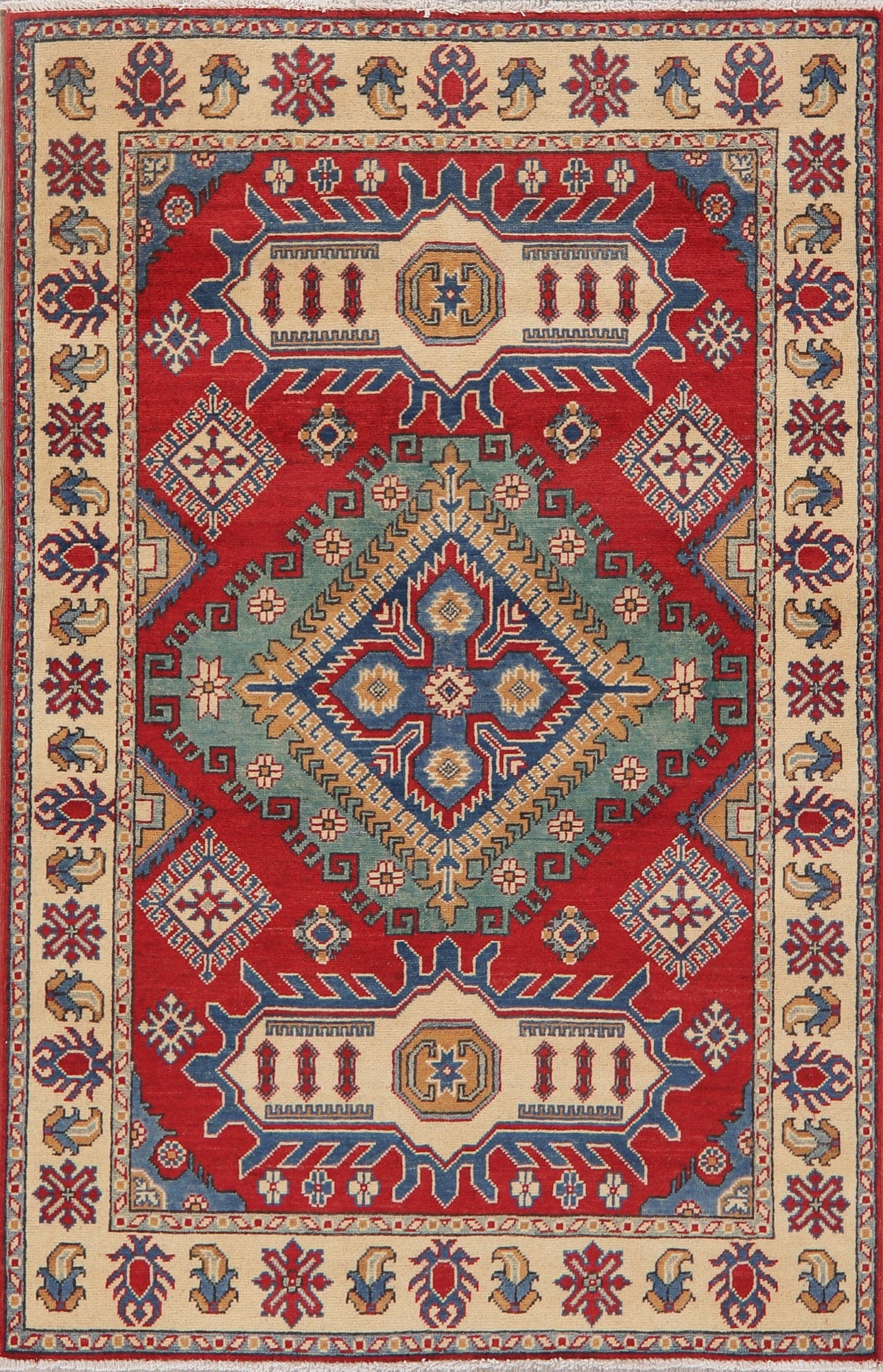 Super Kazak-Chechen Oriental Wool Rug 4x6