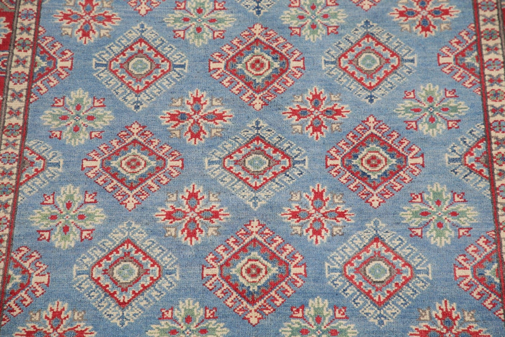 Light Blue Super Kazak-Chechen Oriental Wool Rug 4x6