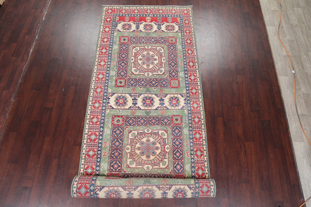 Green Super Kazak Oriental Wool Runner Rug 5x20