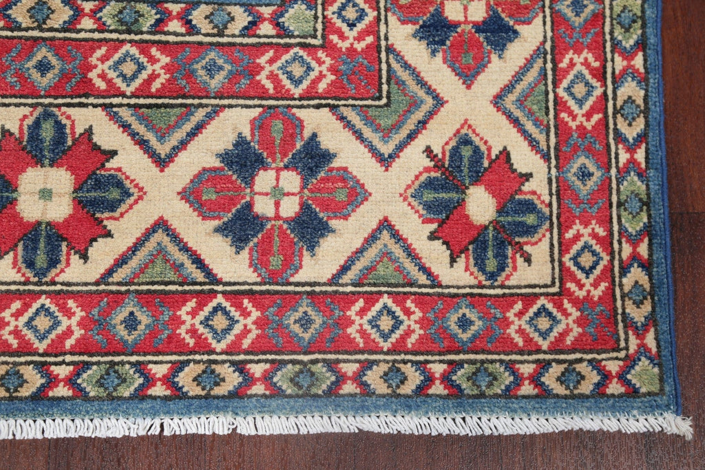 Blue Super Kazak Oriental Wool Runner Rug 6x19