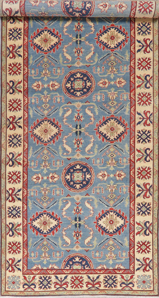 Light Blue Super Kazak Oriental Wool Runer Rug 6x14