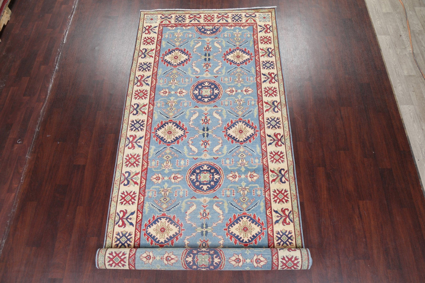 Light Blue Super Kazak Oriental Wool Runer Rug 6x14