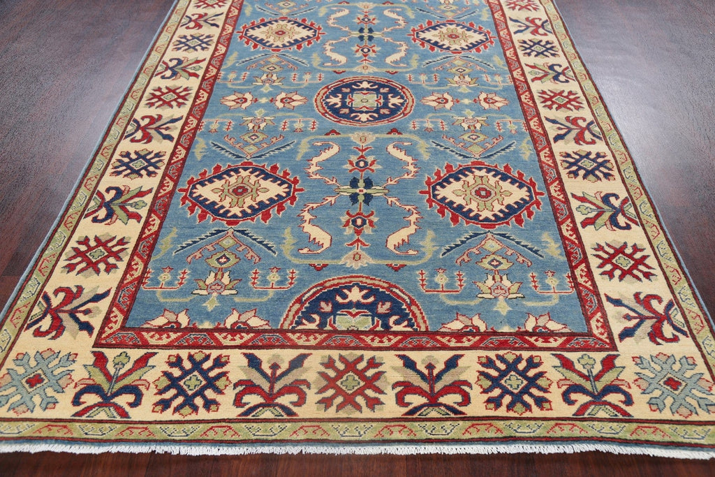 Light Blue Super Kazak Oriental Wool Runer Rug 6x14