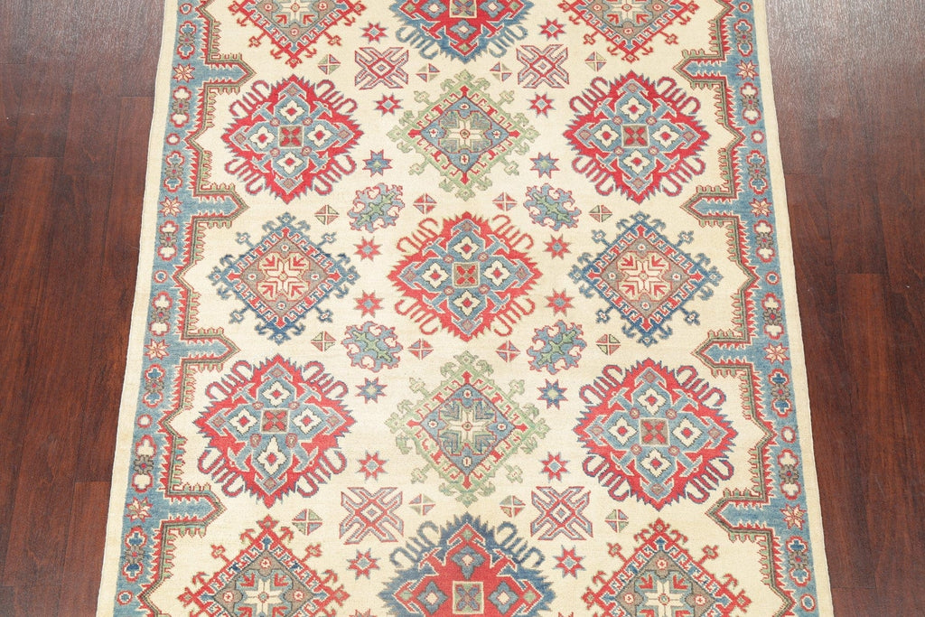 Ivory Super Kazak Oriental Wool Rug 5x7