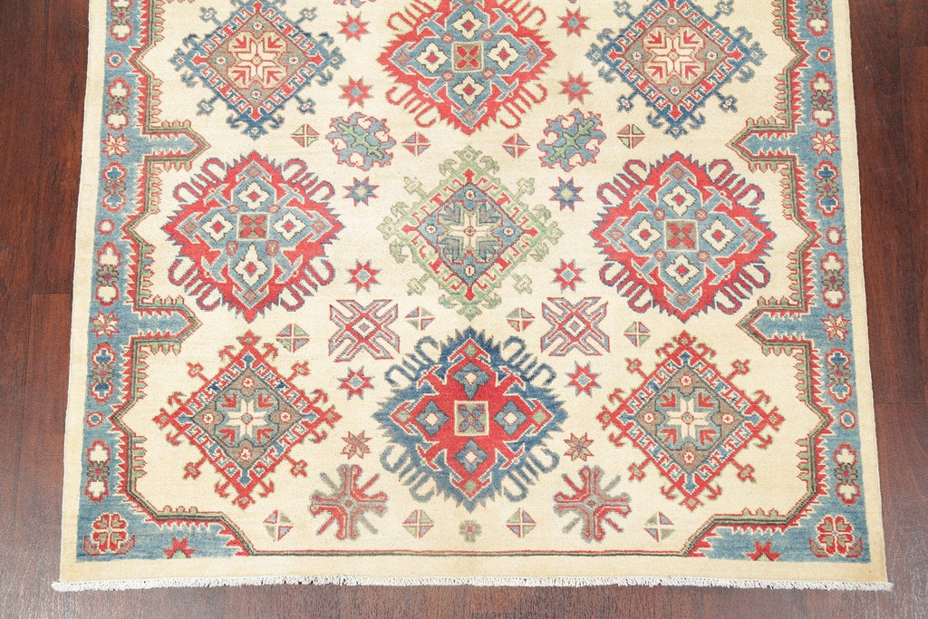 Ivory Super Kazak Oriental Wool Rug 5x7