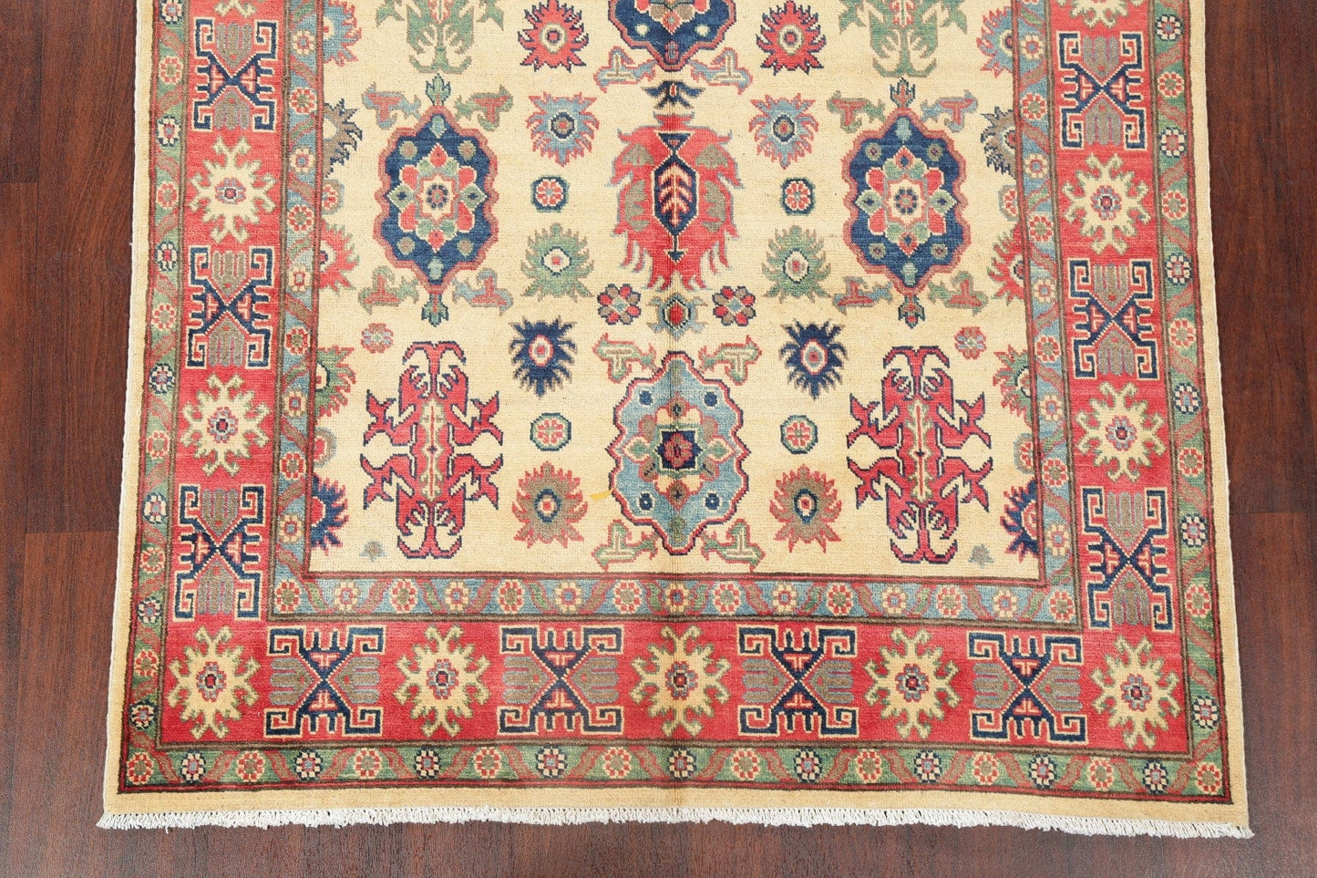 Geometric Kazak Pakistan Wool Rug 5x7