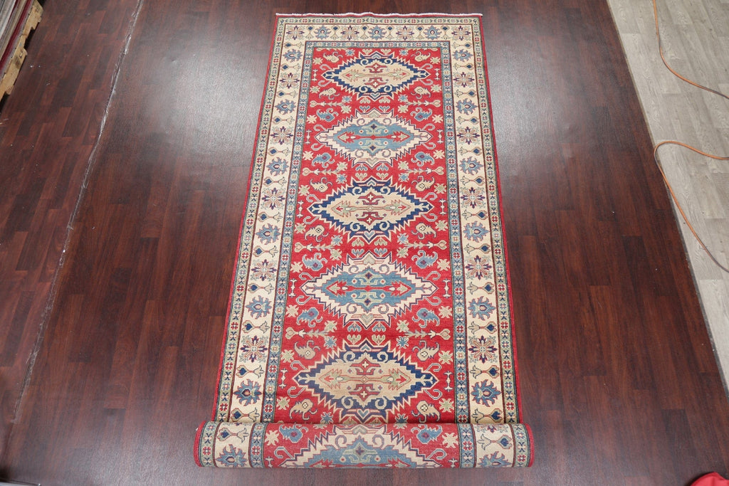 Red Super Kazak Pakistan Wool Runner Rug 5x19