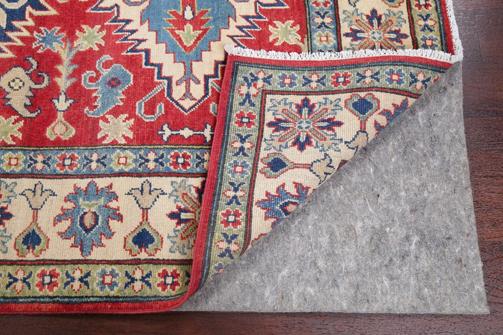 Red Super Kazak Pakistan Wool Runner Rug 5x19