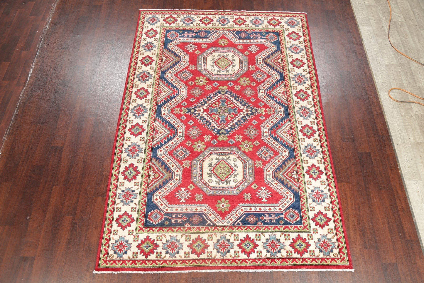 Super Kazak-Chechen Oriental Wool Area Rug 7x10