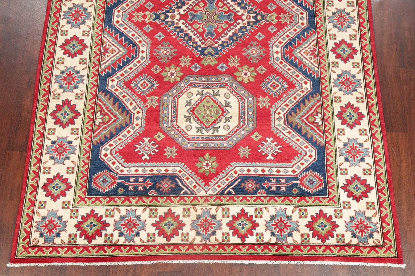 Super Kazak-Chechen Oriental Wool Area Rug 7x10