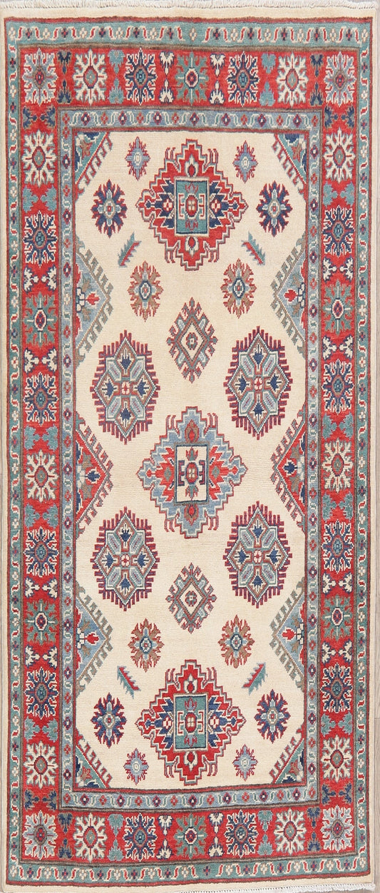 Ivory Super Kazak Oriental Wool Rug 4x6
