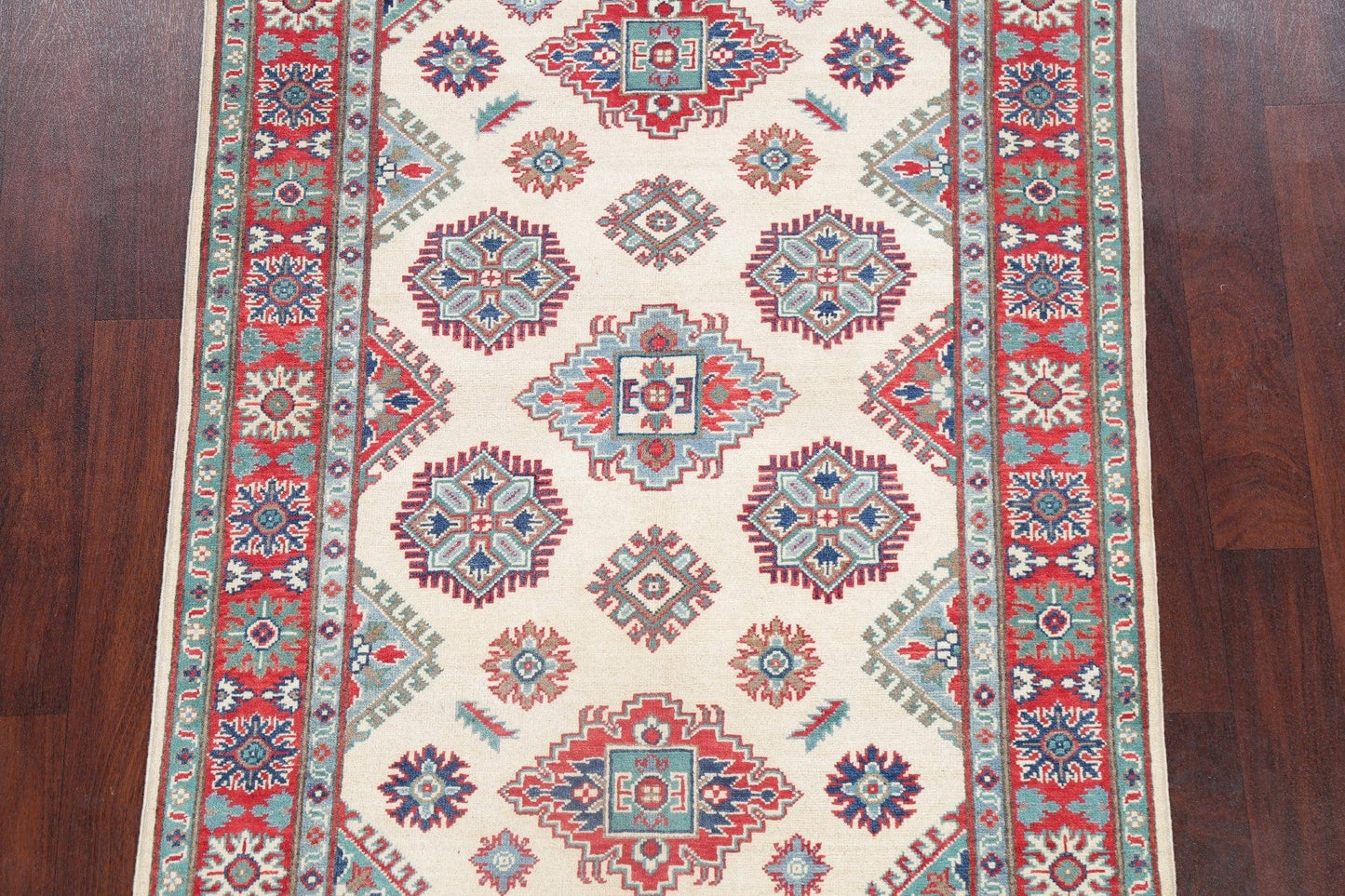 Ivory Super Kazak Oriental Wool Rug 4x6