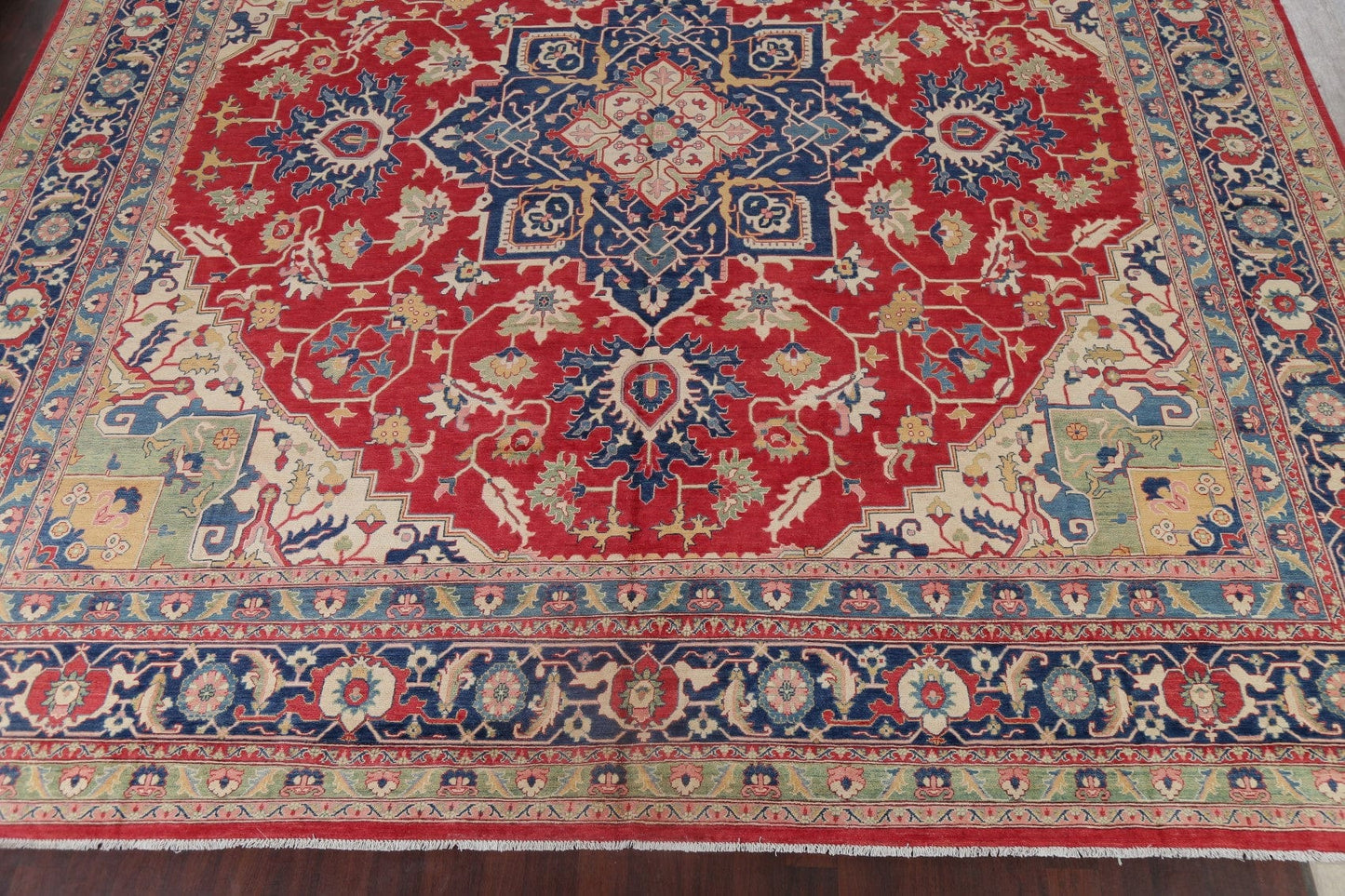 Vegetable Dye Super Kazak Oriental Area Rug 16x16 Square