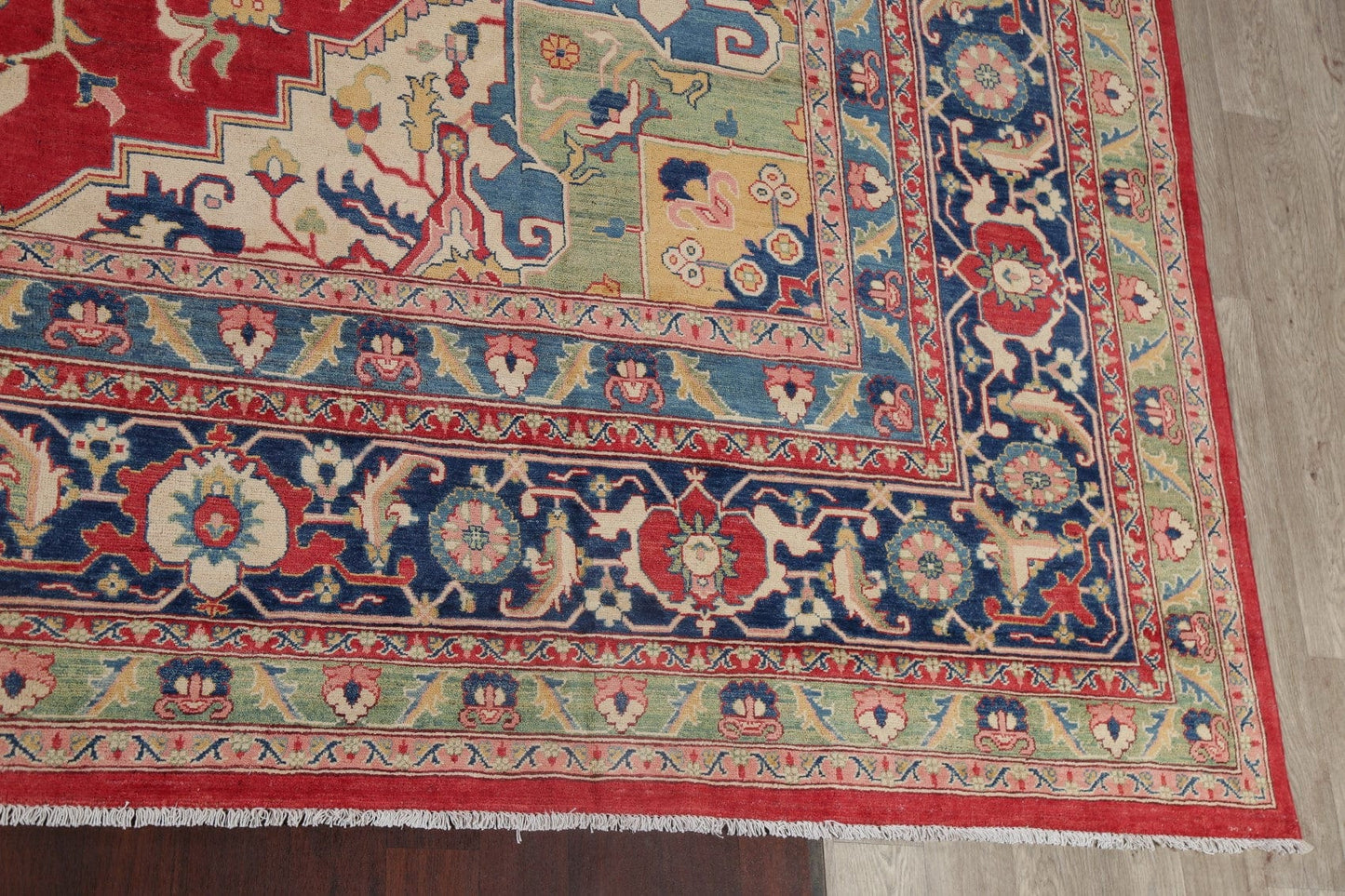 Vegetable Dye Super Kazak Oriental Area Rug 16x16 Square