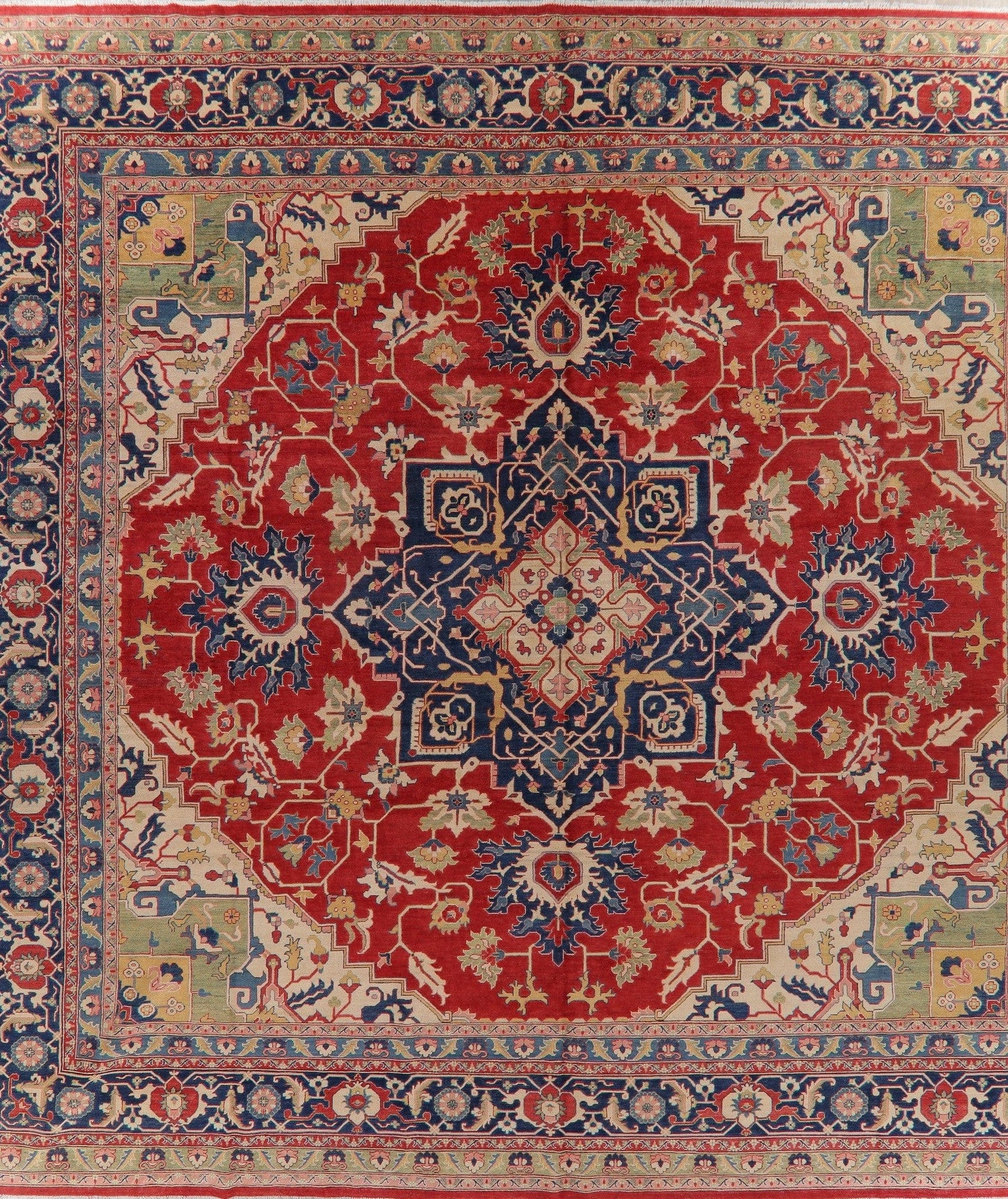 Vegetable Dye Super Kazak Oriental Area Rug 16x16 Square