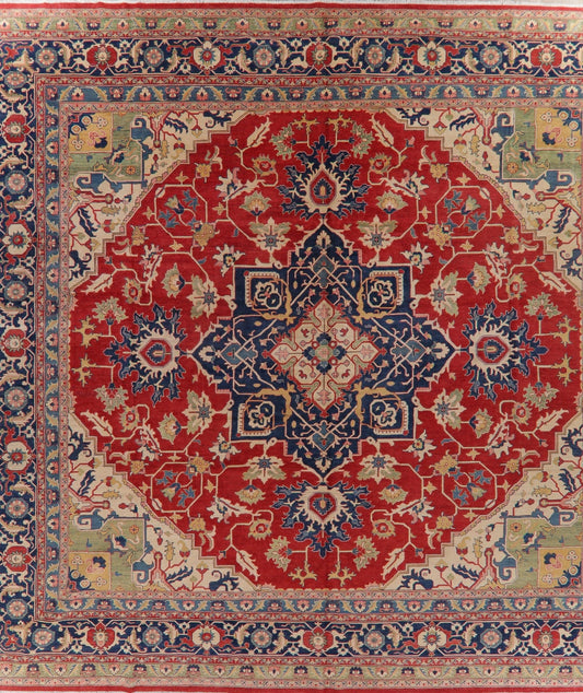 Vegetable Dye Super Kazak Oriental Area Rug 16x16 Square