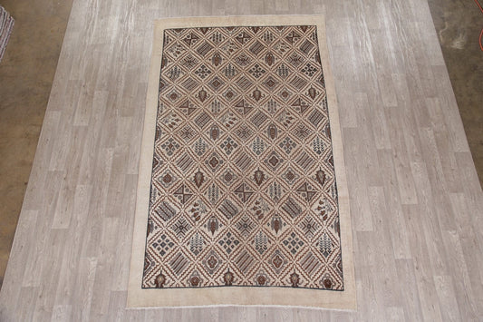 Vintage Geometric Tabriz Persian Area Rug 6x10