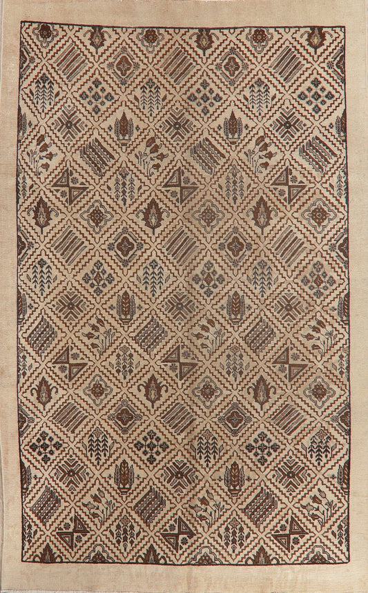 Vintage Geometric Tabriz Persian Area Rug 6x10
