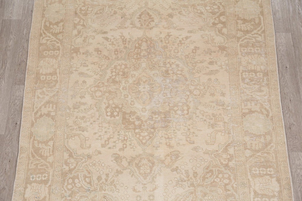 Vintage Muted Distressed Tabriz Persian Area Rug 6x9