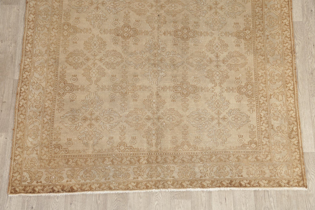 Vintage Geometric Ardebil Persian Wool Area Rug 7x10