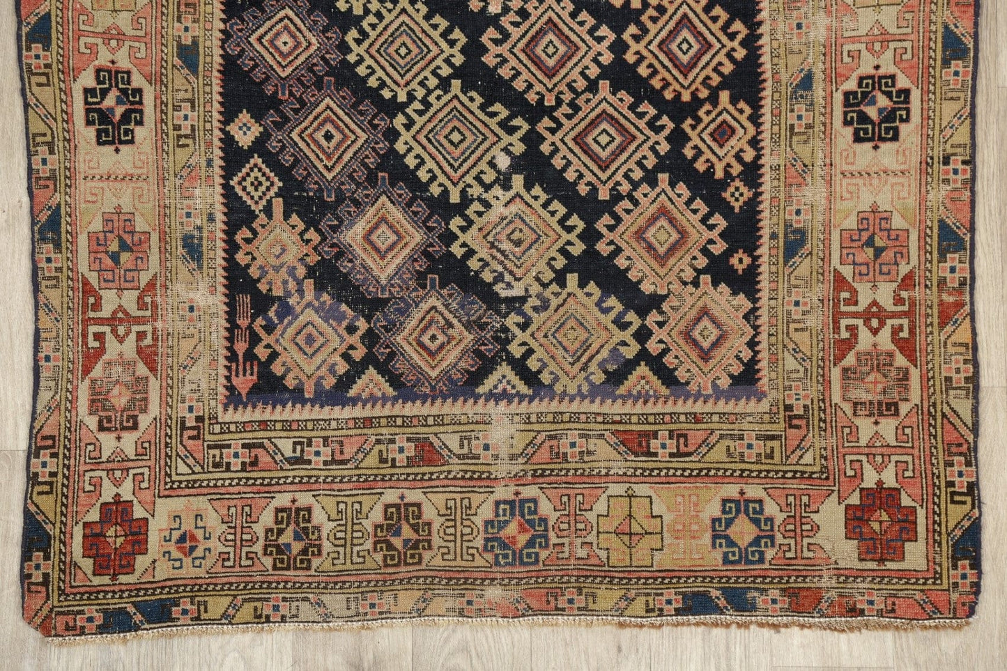 Pre-1900 Vegetable Dye Antique Shirvan Caucasian Area Rug 4x6