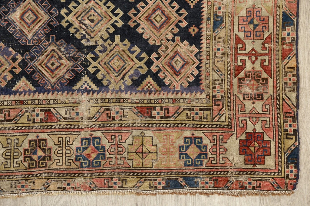 Pre-1900 Vegetable Dye Antique Shirvan Caucasian Area Rug 4x6