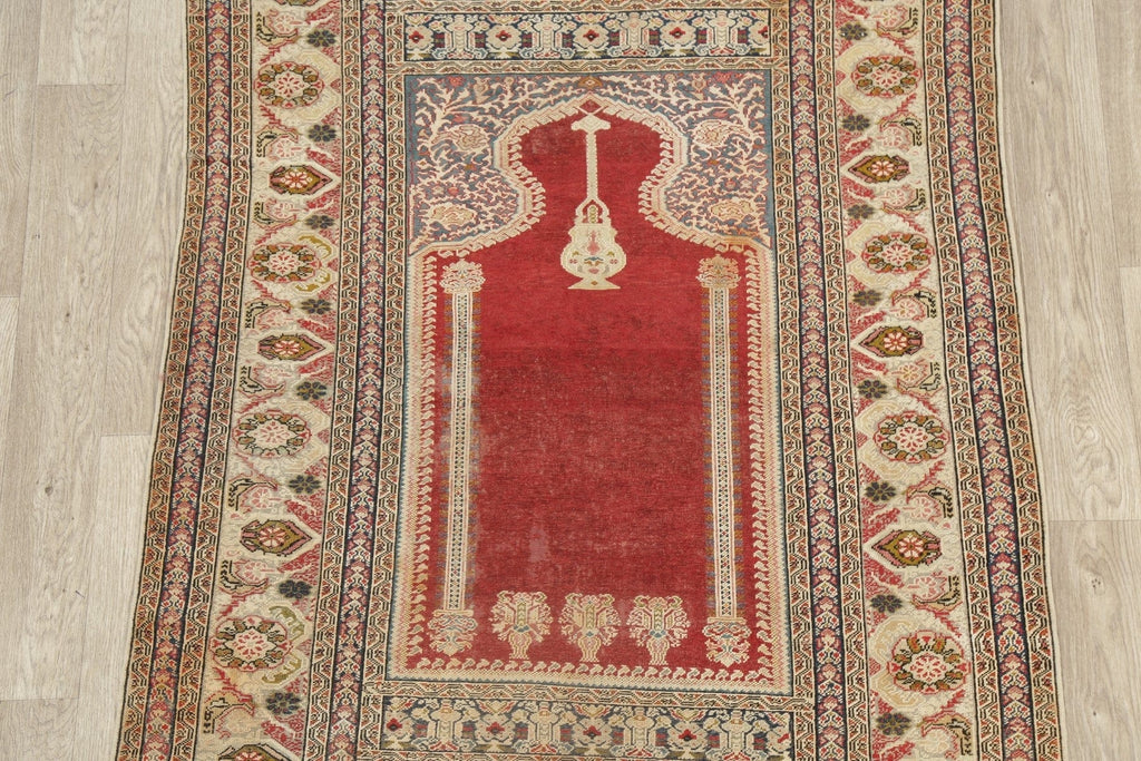 Pre-1900 Antique Vegetable Dye Anatolian Turkish Area Rug 4x6