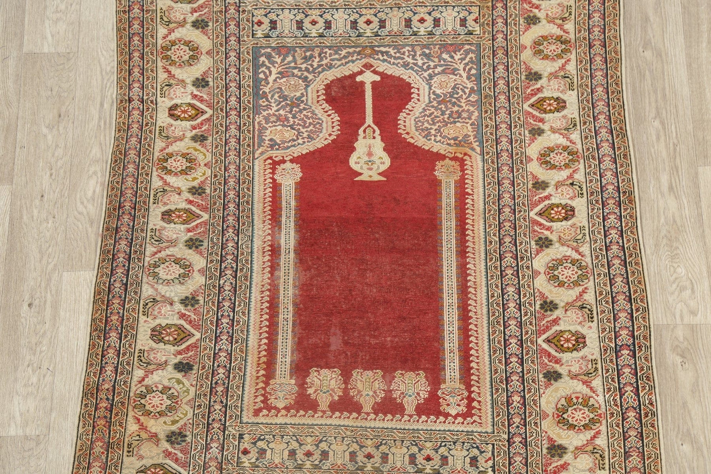 Pre-1900 Antique Vegetable Dye Anatolian Turkish Area Rug 4x6