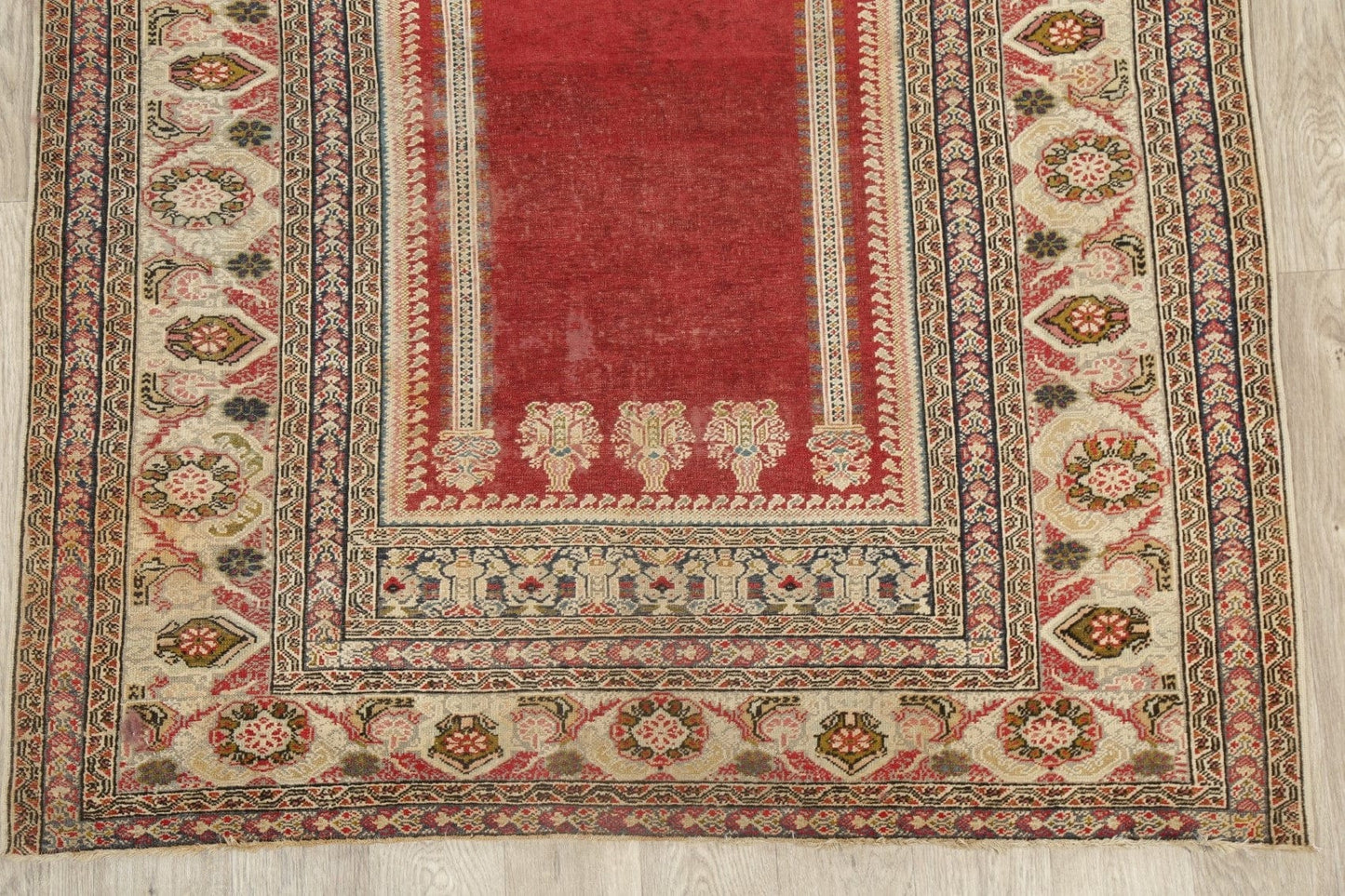 Pre-1900 Antique Vegetable Dye Anatolian Turkish Area Rug 4x6