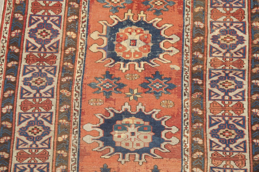 Pre-1900 Antique Vegetable Dye Kazak Caucasian Wool Rug 3x5