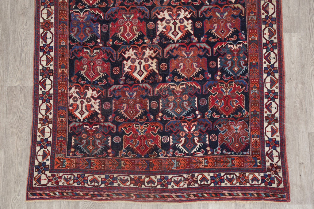 Pre-1900 Antique Vegetable Dye Kazak Oriental Area Rug 5x8