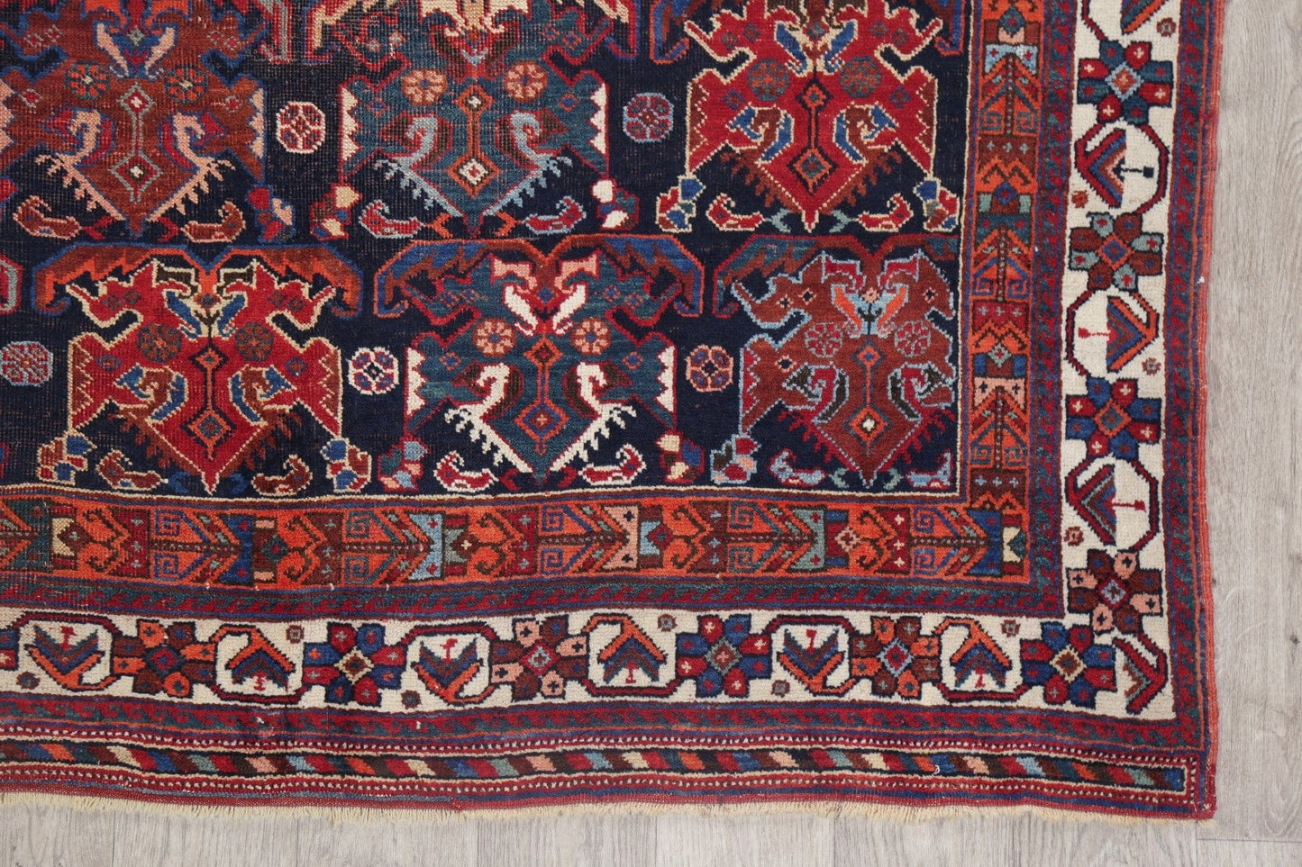 Pre-1900 Antique Vegetable Dye Kazak Oriental Area Rug 5x8