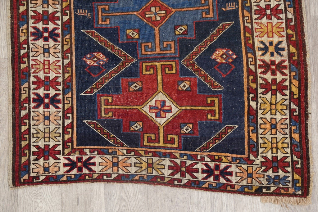 Pre-1900 Antique Vegetable Dye Shirvan Oriental Rug Wool 3x5