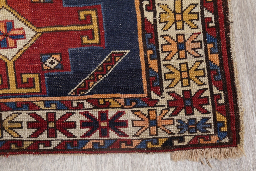 Pre-1900 Antique Vegetable Dye Shirvan Oriental Rug Wool 3x5