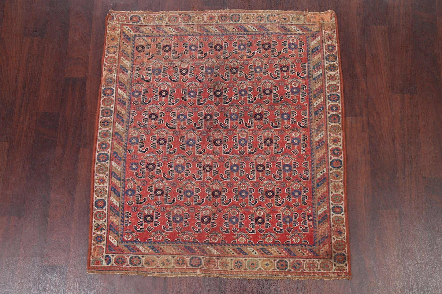 Pre-1900 Antique Vegetable Dye Kazak Caucasian Area Rug 4x5