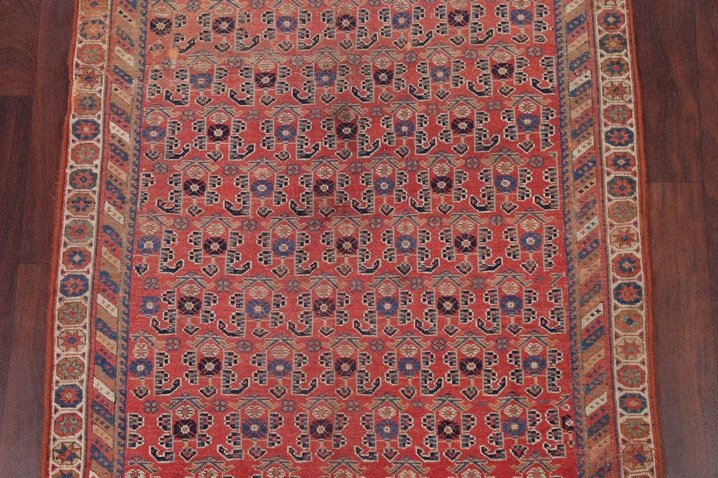 Pre-1900 Antique Vegetable Dye Kazak Caucasian Area Rug 4x5