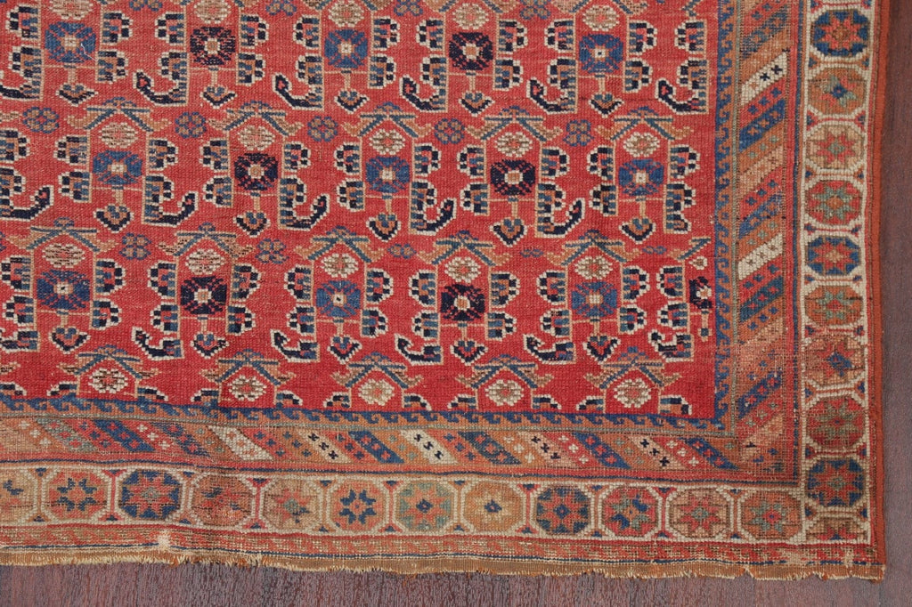 Pre-1900 Antique Vegetable Dye Kazak Caucasian Area Rug 4x5