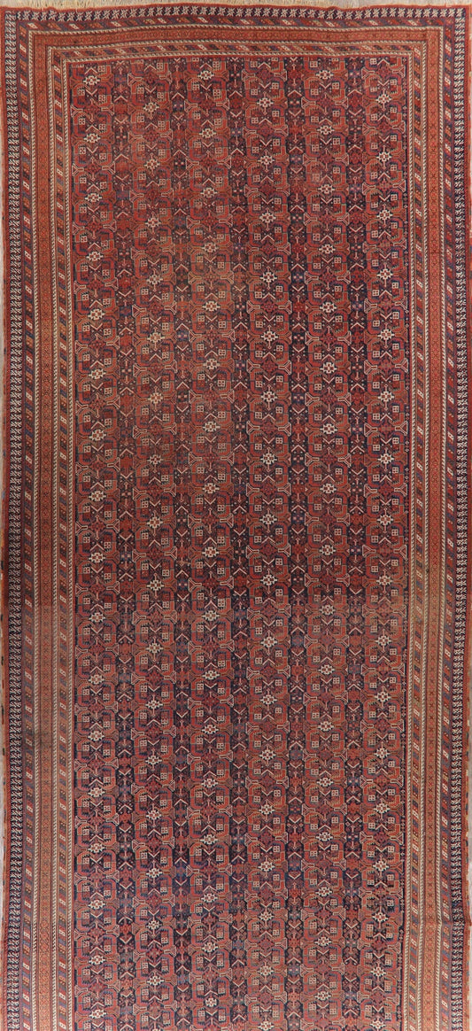 Large Antique Vegetable Dye Afshar Persian Runner Rug 9x22