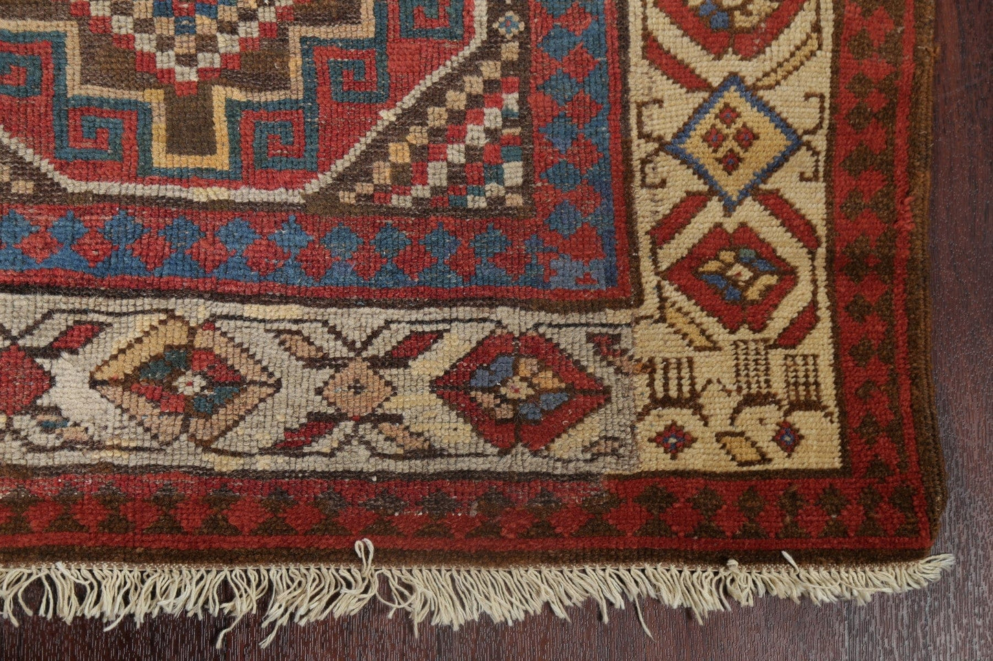 Pre-1900 Antique Vegetable Dye Kazak Oriental Runner Rug 3x10