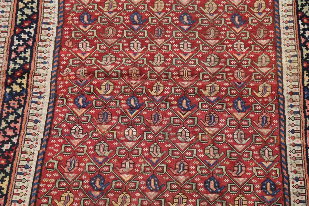 Pre-1900 Antique Vegetable Dye Kazak Caucasian Area Rug 5x8