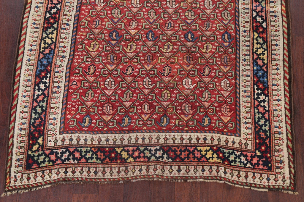 Pre-1900 Antique Vegetable Dye Kazak Caucasian Area Rug 5x8