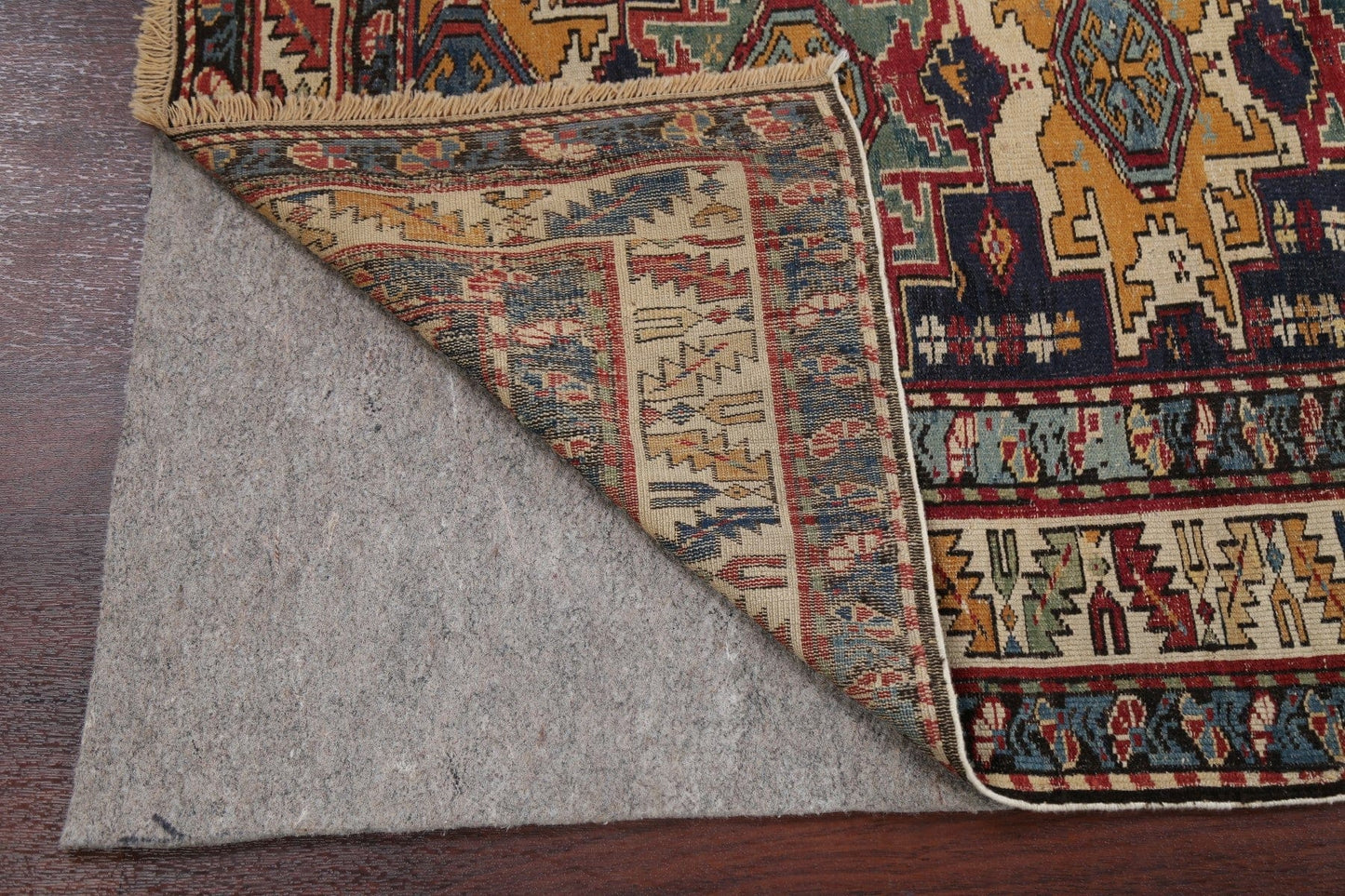 Pre-1900 Antique Vegetable Dye Caucasian Area Rug Wool 4x5