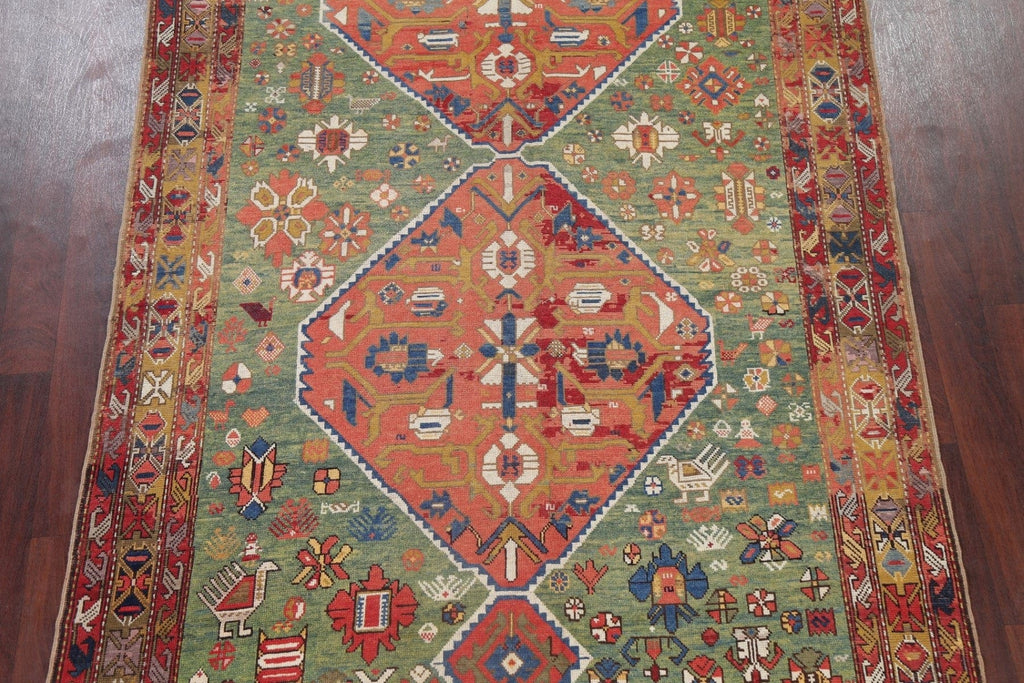 Pre-1900 Antique Vegetable Dye Tribal Kazak Area Rug 6x9