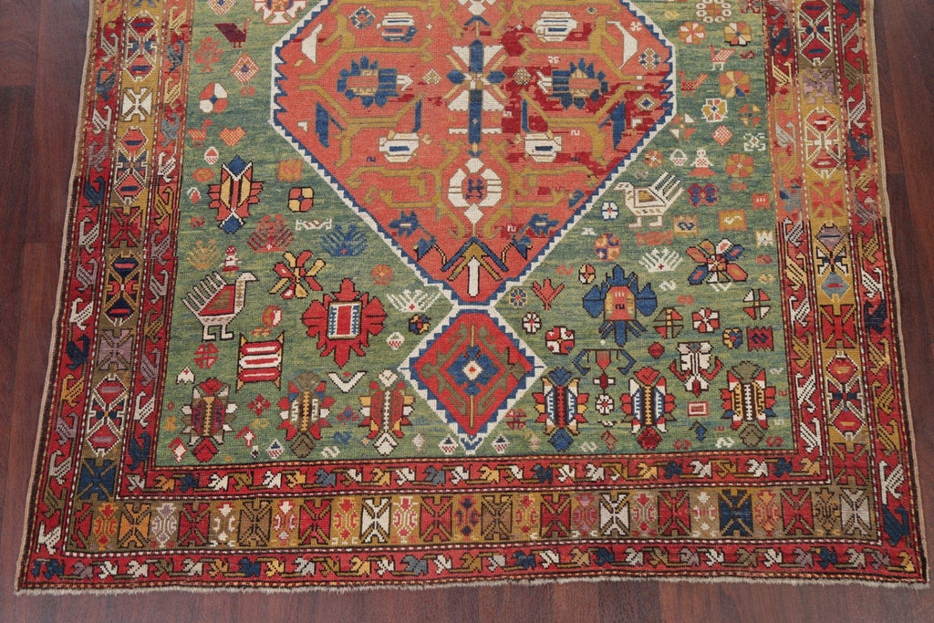 Pre-1900 Antique Vegetable Dye Tribal Kazak Area Rug 6x9