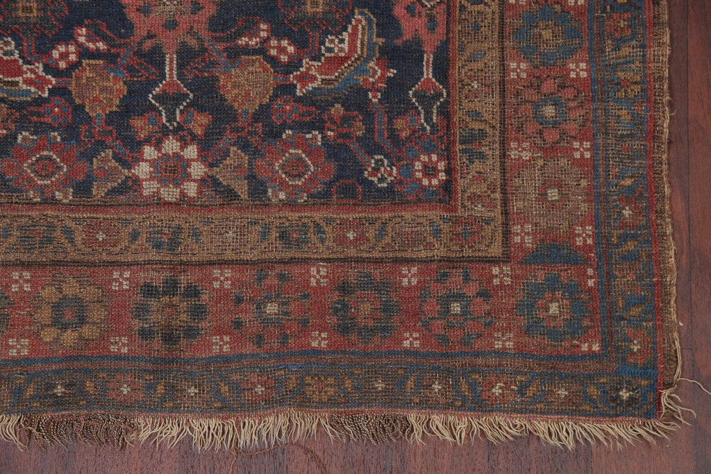 Pre-1900 Antique Vegetable Dye Bidjar Halvaei Persian Rug 4x7