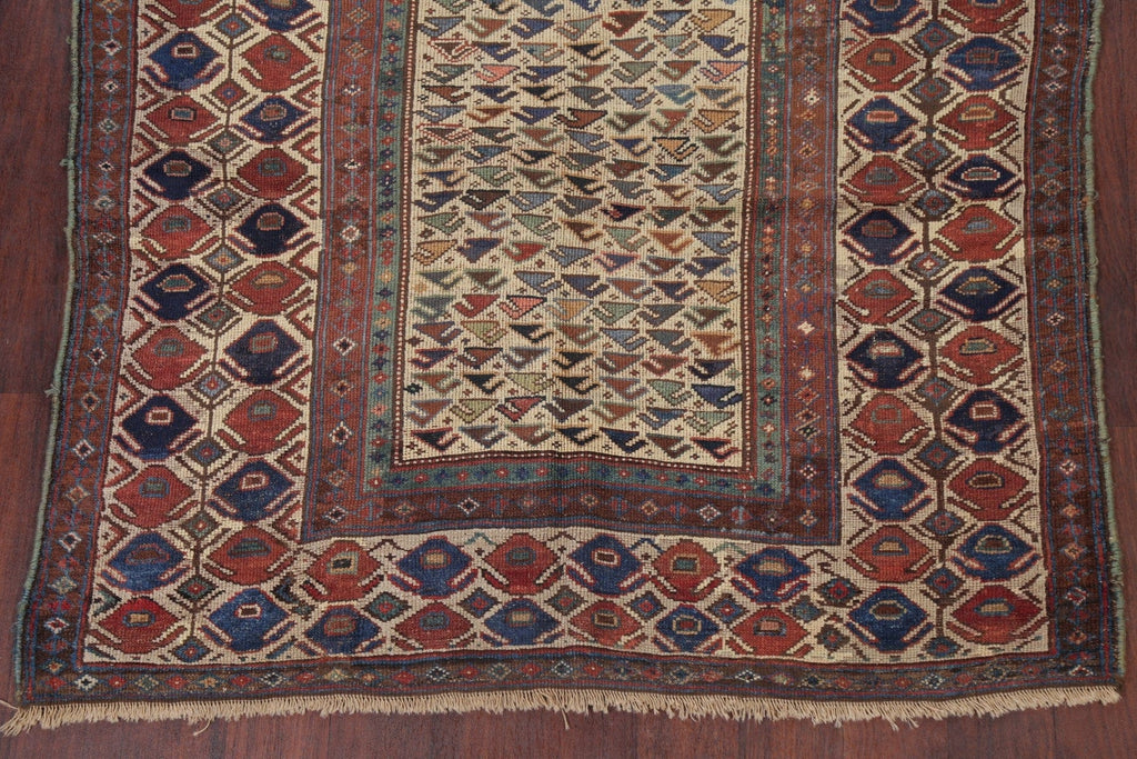 Pre-1900 Antique Vegetable Dye Kazak Caucasian Rug 5x7