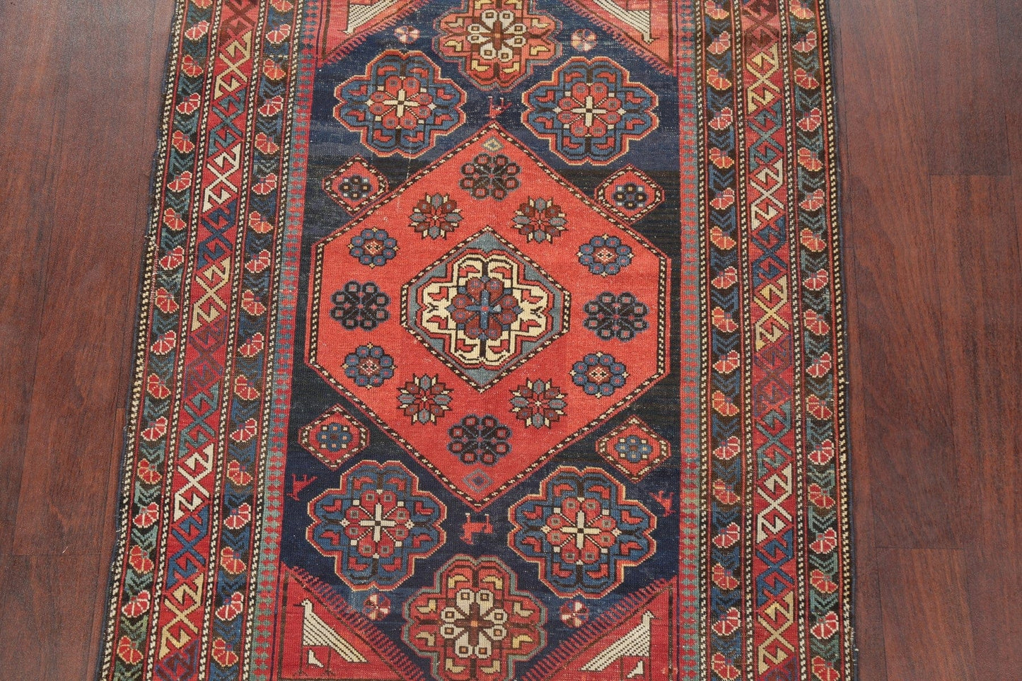 Pre-1900 Antique Vegetable Dye Kazak Oriental Area Rug 4x5