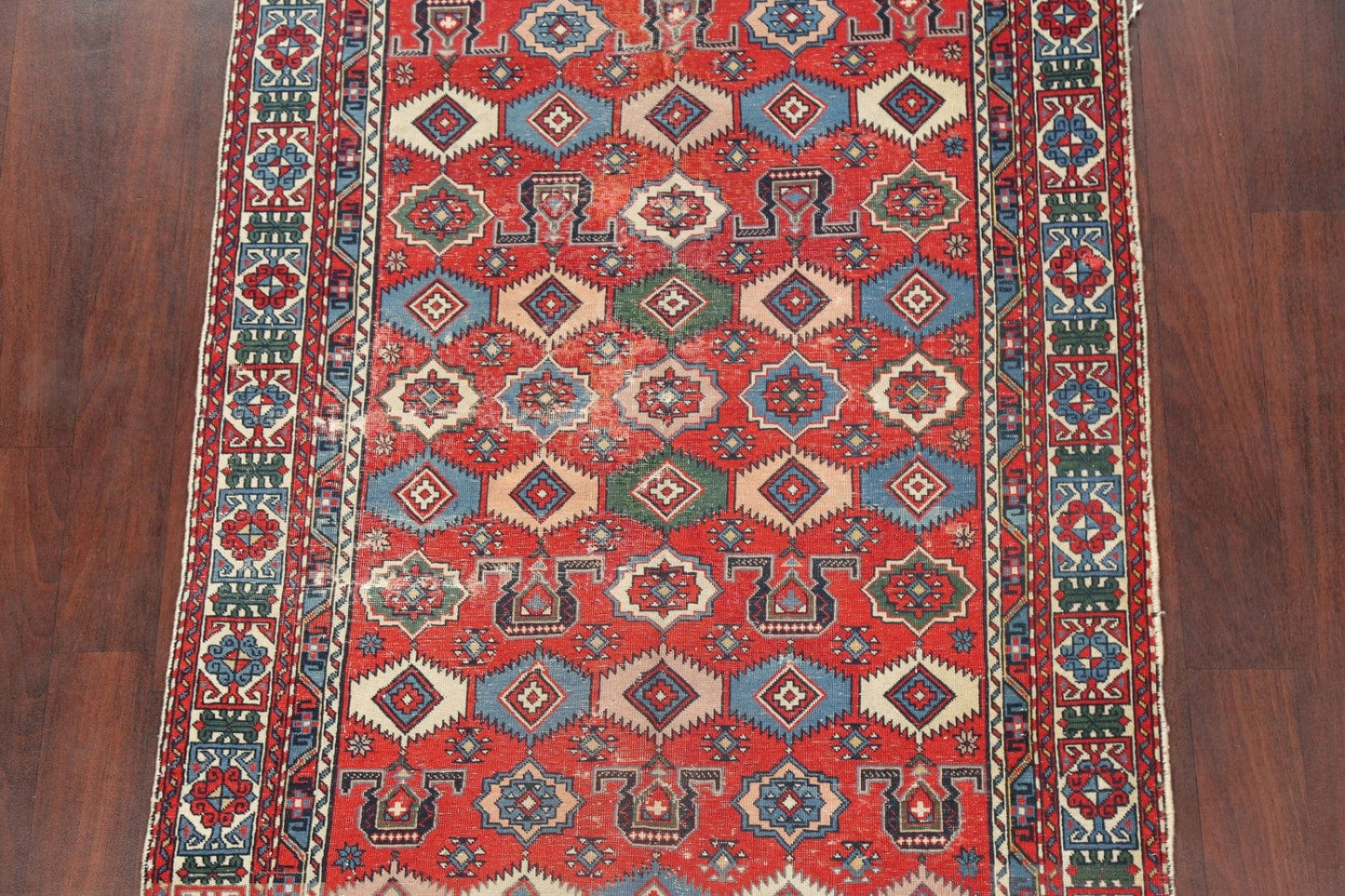 Antique Vegetable Dye Shirvan Russian Area Rug Wool 4x6